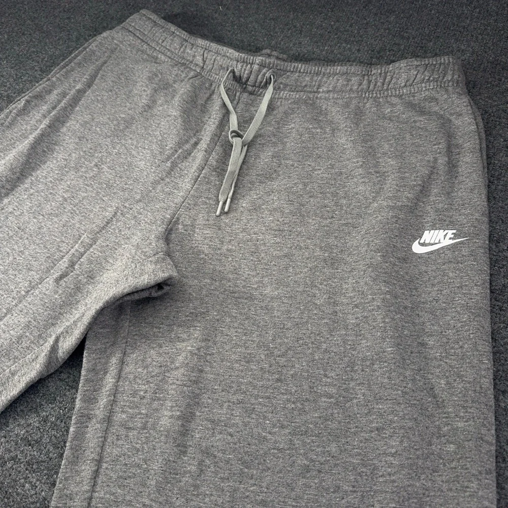 Nike Mens Sportswear Club Fleece Sweatpants Gray Open Hem XL EUC